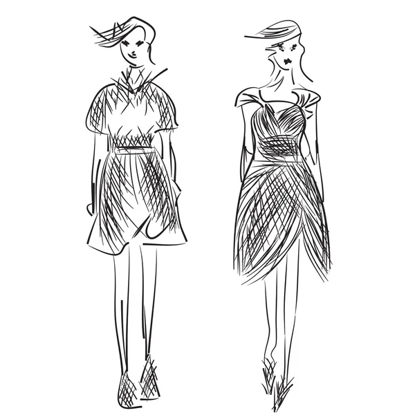 Modèles de mode Croquis — Image vectorielle