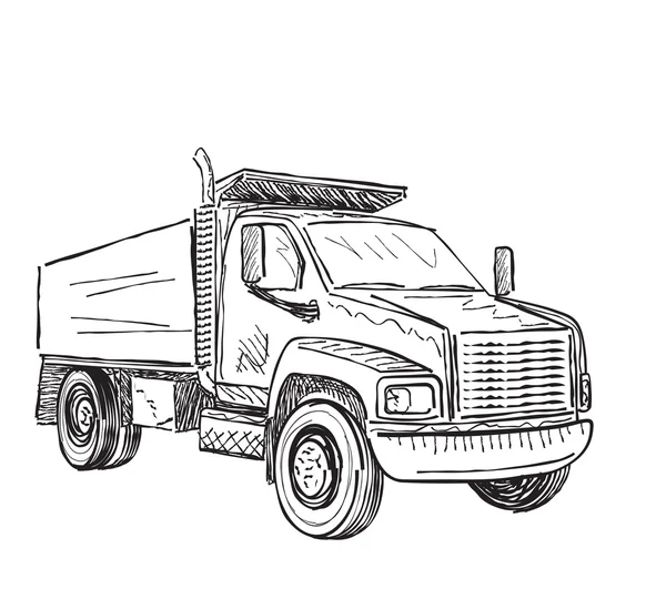 Sketch illustration of small truck — Stock Vector