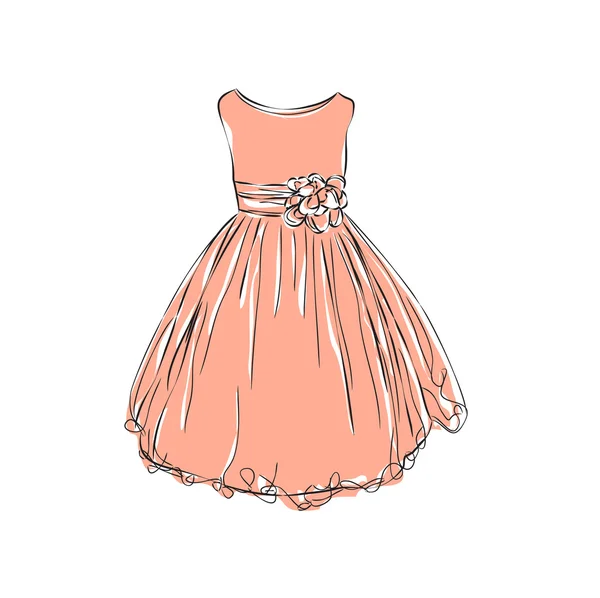 Vestido para niñas . — Vector de stock