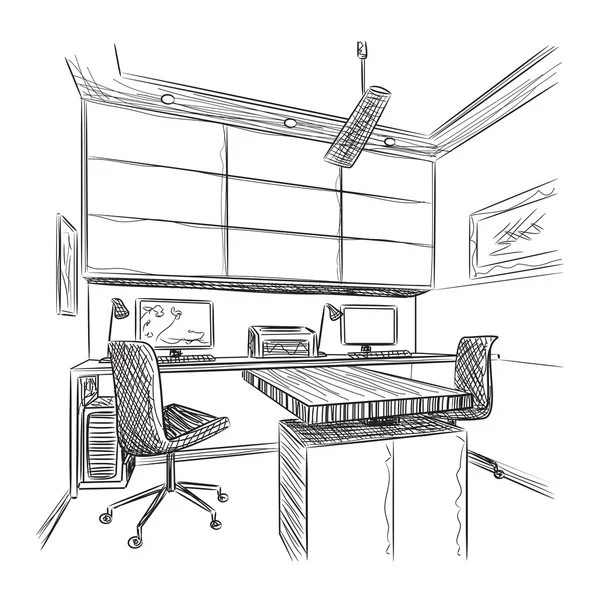 Ručně kreslenou pracoviště — Stockový vektor