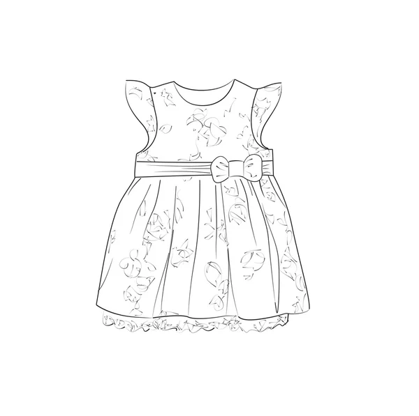 Baby Dress Sketch — Stock Vector