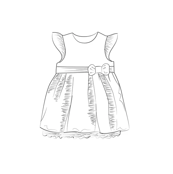 Croquis de robe de bébé — Image vectorielle