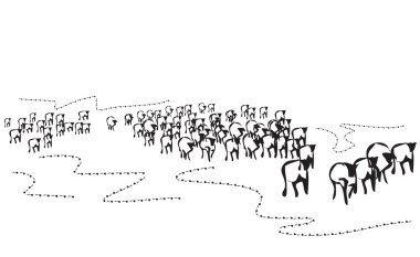 Çizilmiş sürüsü illüstrasyon el