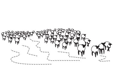 Çizilmiş sürüsü illüstrasyon el