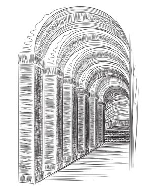 Elle çizilmiş hall kroki