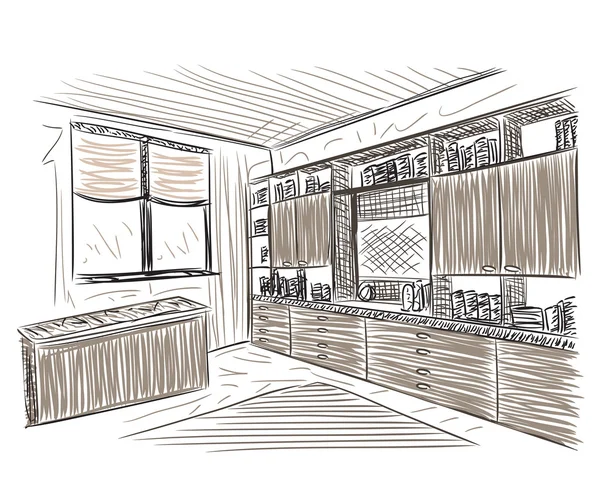 Esbozo gráfico de un dormitorio interior: fotografía de stock © irogova