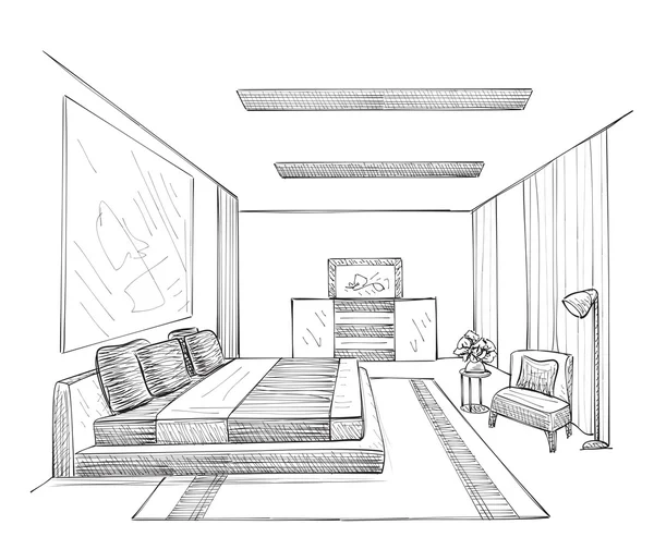 Chambre intérieur moderne — Image vectorielle