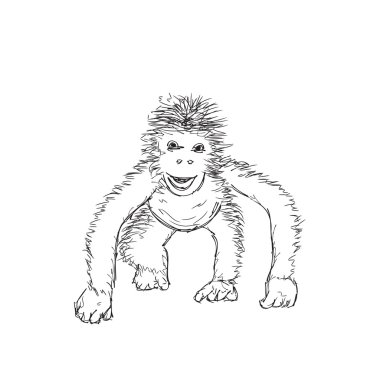 Yarım yamalak goril vektör çizim