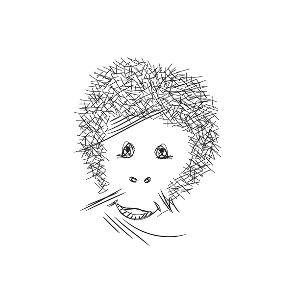 Sketchy Gorilla Vector Ilustración — Vector de stock