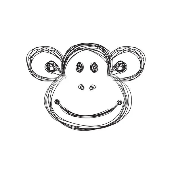 Monkey illustration sketch — Stock Vector