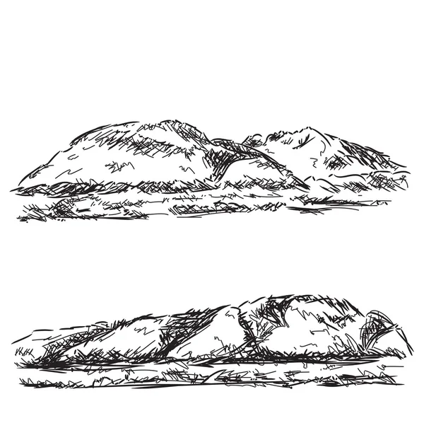 Mão desenhado montanhas vetor ilustração. —  Vetores de Stock