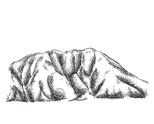 Χειροποίητη απεικόνιση διανυσμάτων βουνών. — Διανυσματικό Αρχείο