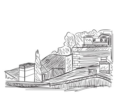 çizgi film el ev çizimi