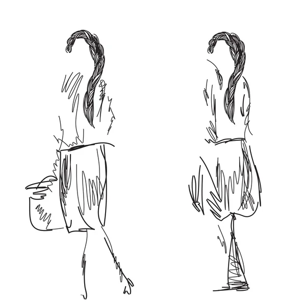 Modèles de mode Croquis — Image vectorielle