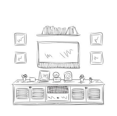 Elle çizilmiş mobilya kroki