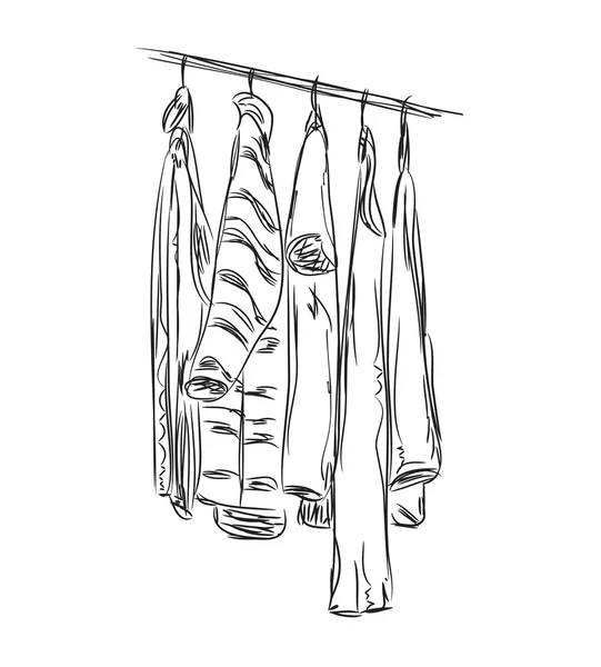 Hand drawn wardrobe sketch. — Stock Vector