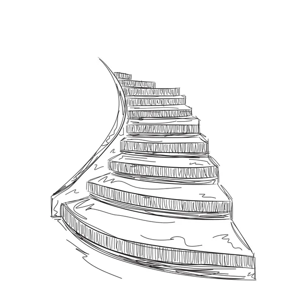 Escadaria desenhada à mão esboço . —  Vetores de Stock