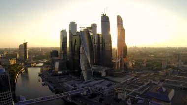 Panorama Moskova şehir iş bölgesi