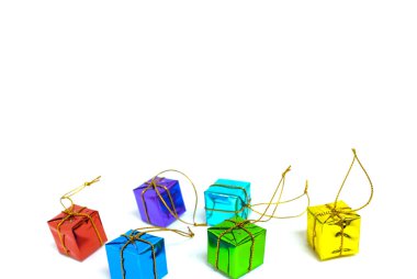 Arka plan ile şerit hediye kutuları