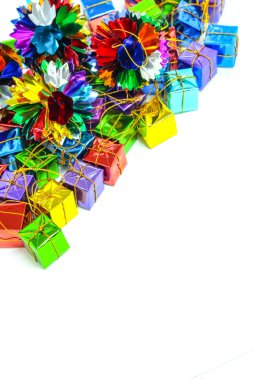 Arka plan ile şerit hediye kutuları