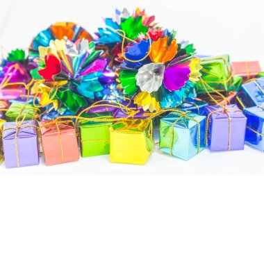 Arka plan ile şerit hediye kutuları