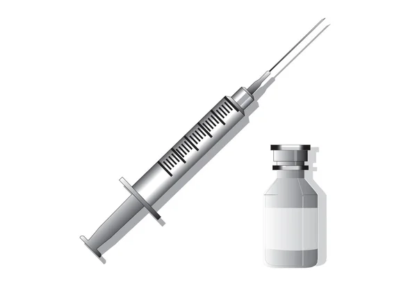 Illustration of  Medical drugs and  syringe — Stock Vector
