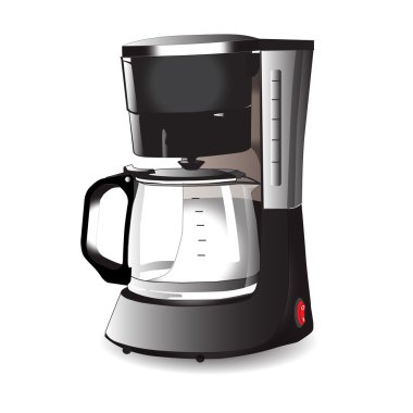 espresso kahve makinesi. Vektör çizim