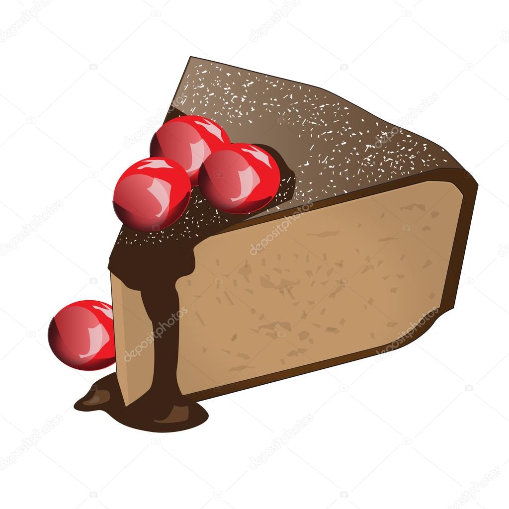 Cherry cake with  chocolate and bit of the almond nut, Vector Il