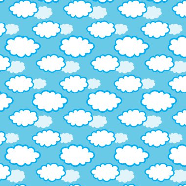 Mavi arka planda bulutsuz desen. Vektör illüstrasyonu.