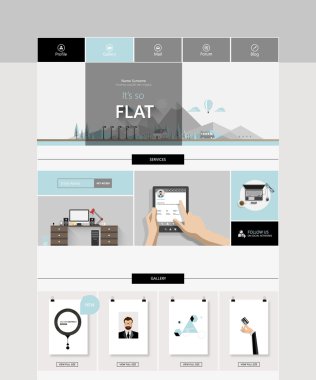 Düz stil Web sitesi tasarımı