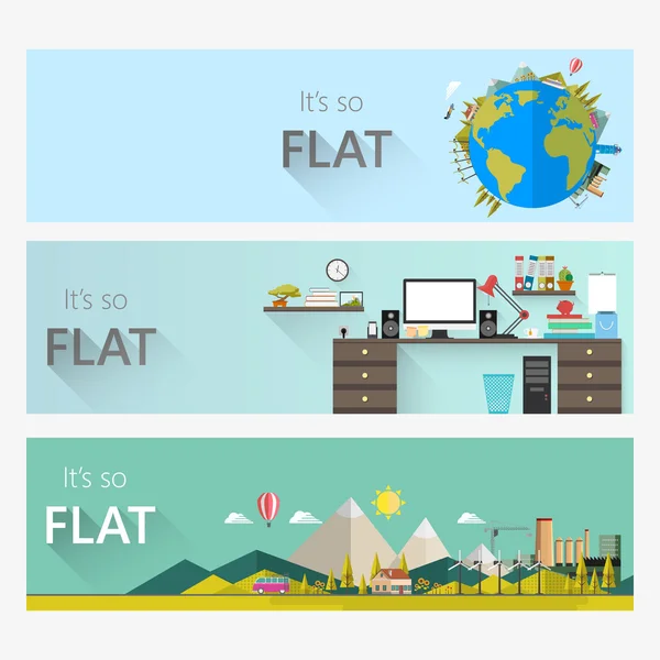 Conceptos de diseño plano para empresas — Vector de stock