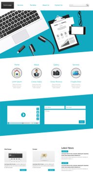 Modern düz Web sitesi şablon tasarımı.