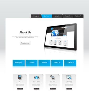 Modern iş web sitesi şablon tasarımı