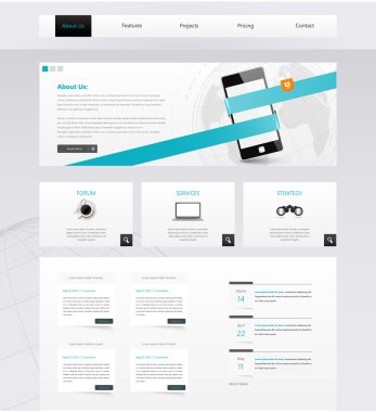 Modern iş web sitesi şablon tasarımı