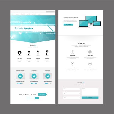 Modern düz Web sitesi şablon tasarımı.