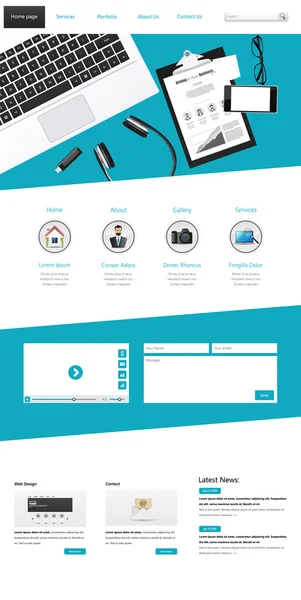 Diseño de plantilla de sitio web plano moderno . — Archivo Imágenes Vectoriales