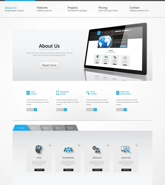 Moderne Business Website Template Design — Stockvector