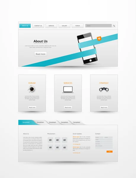 Moderne Business Website Template Design — Stockvector