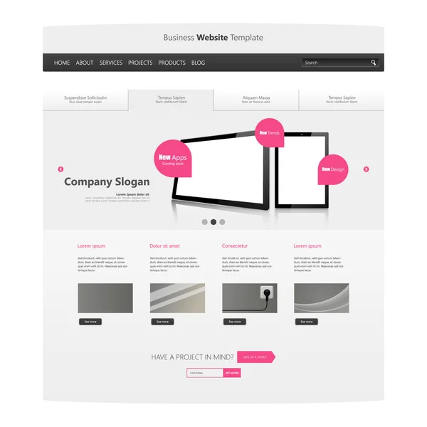 Moderne Business Website Template Design — Stockvector