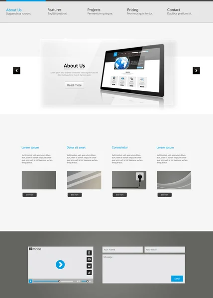 Design moderno del modello del sito Web aziendale — Vettoriale Stock