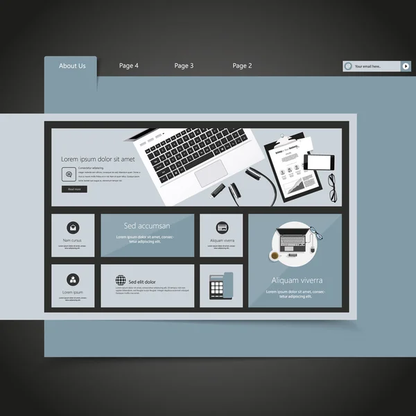 ビジネスウェブサイトデザインテンプレート — ストックベクタ