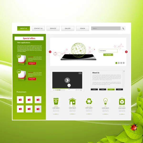 Eco Business página web plantilla — Vector de stock