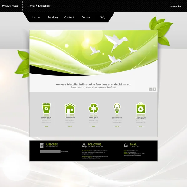 Eco Business website paginasjabloon. — Stockvector