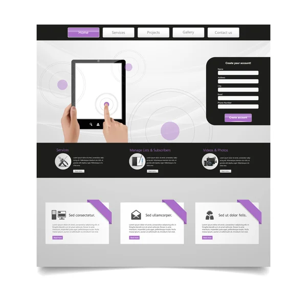 Modèle de site Web moderne d'entreprise — Image vectorielle