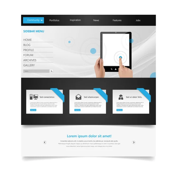 Modèle de site Web moderne d'entreprise — Image vectorielle