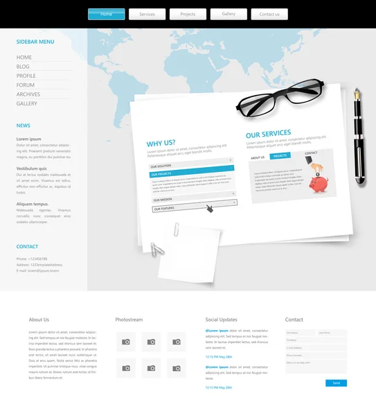 Modernes Design der Business-Website — Stockvektor