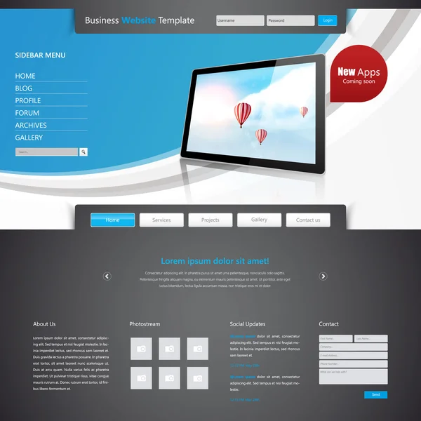 Modern Business Website Template Design — Stock Vector