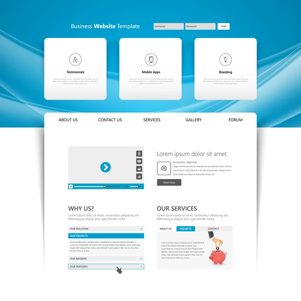 Modernes Design der Business-Website — Stockvektor