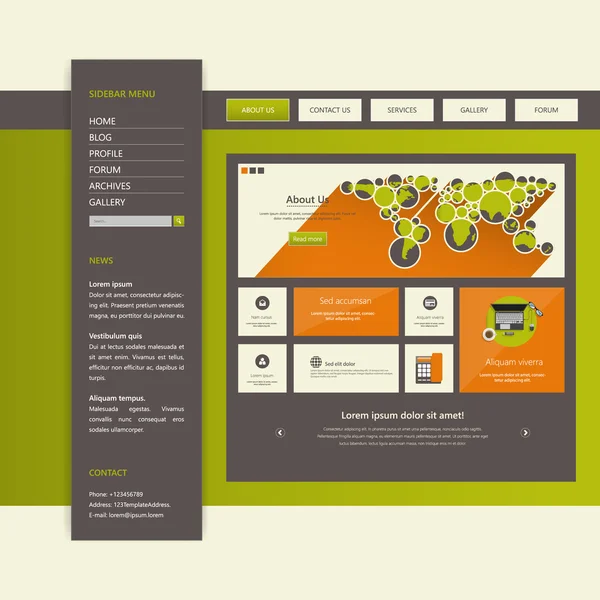 Plantilla plana colorido diseño del sitio web — Vector de stock