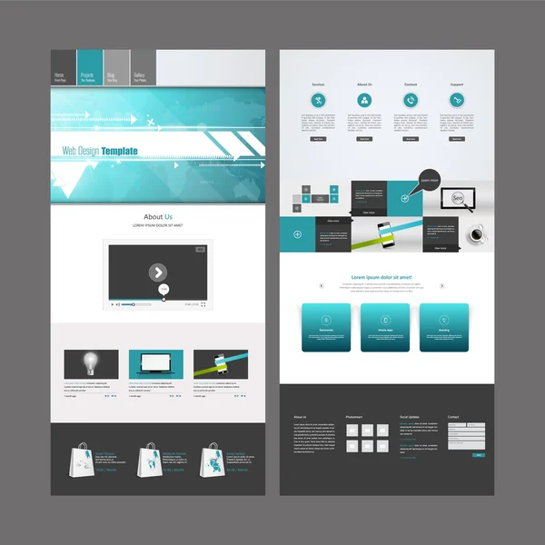Шаблон дизайна сайта — стоковый вектор